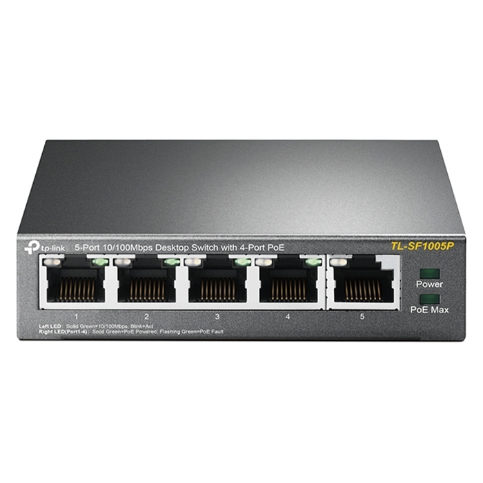 Rnw365 TP-Link TL-SF1005P 5-Port 10/100Mbps Desktop Switch with 4-Port PoE+