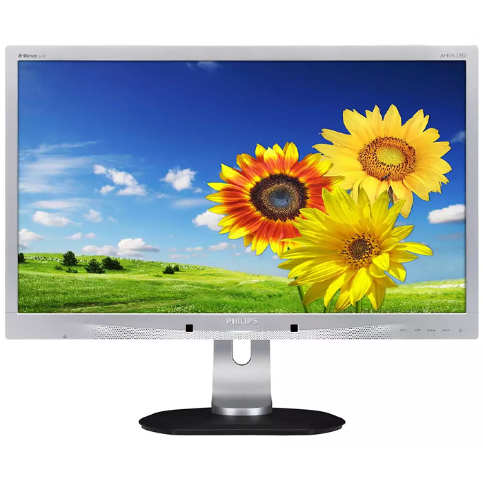 Rnw365 Monitor Philips 241P4L 24 Pollici 1920x1080 Full-HD USB VGA DVI DisplayPorts Silver