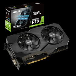 ASUS DUAL-RTX2060-O6G-EVO NVIDIA RTX2060 PCIE3.0 6GDDR6 192BIT 2XHDMI DP DVI-D HDCP 7680X4320