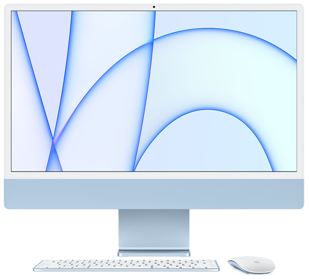 24-inch iMac with Retina 4.5K display M1 chip with 8-core CPU and 7-core GPU, 256GB - Blue