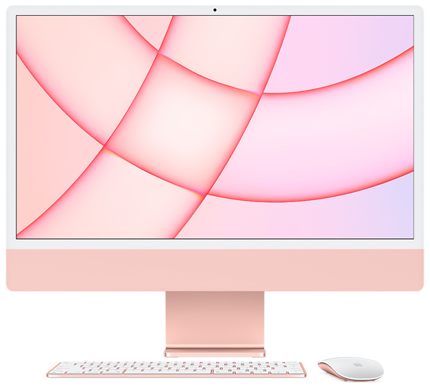 24-inch iMac with Retina 4.5K display M1 chip with 8-core CPU and 7-core GPU, 256GB - Pink