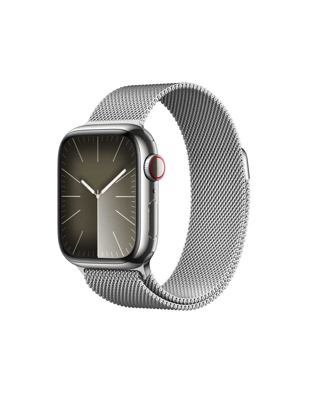 Watch SeriesÂ 9 GPS + Cellular 41mm Silver Stainless Steel Case with Silver Milanese Loop