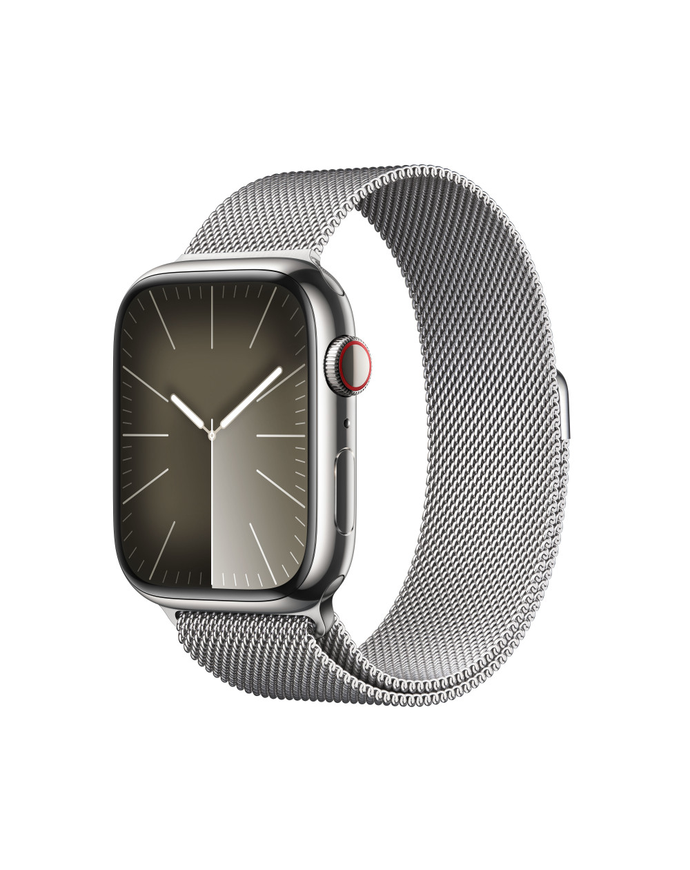 Watch SeriesÂ 9 GPS + Cellular 45mm Silver Stainless Steel Case with Silver Milanese Loop