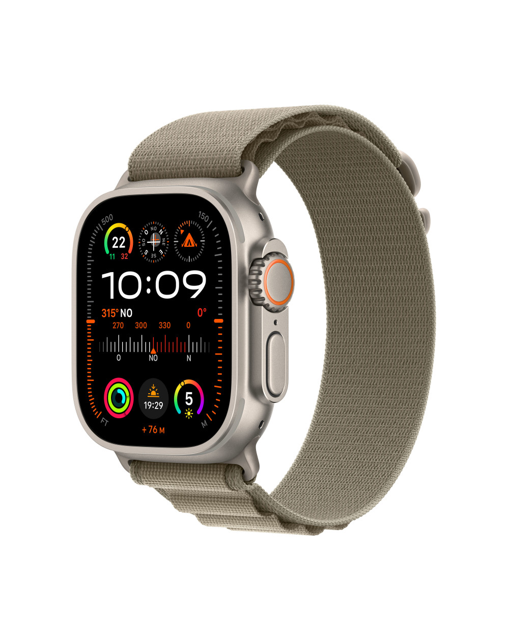 Watch Ultra 2 GPS + Cellular, 49mm Titanium Case with Olive Alpine Loop - Small