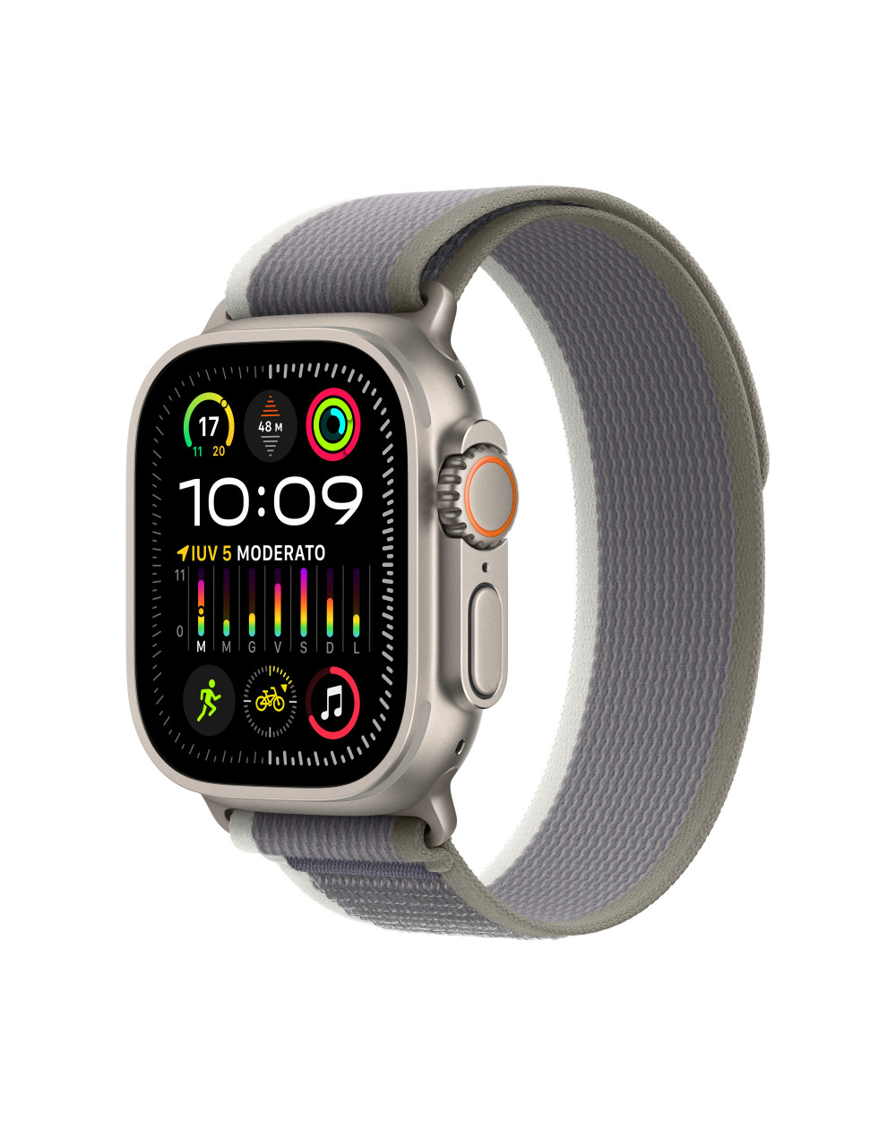 Watch Ultra 2 GPS + Cellular, 49mm Titanium Case with Green/Grey Trail Loop - S/M