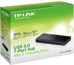 HUB USB3.0 7P UH720 con 2P con alim. 2.4A x ricarica rapida- Garanzia 3 Anni