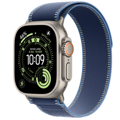 Apple Watch Ultra 3 GPS + Cellular 49mm Natural Titanium Case with Blue/Bright Blue Trail Loop - M/L