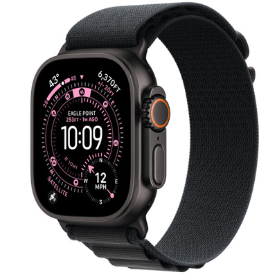 Apple Watch Ultra 3 GPS + Cellular 49mm Black Titanium Case with Black Alpine Loop - Small