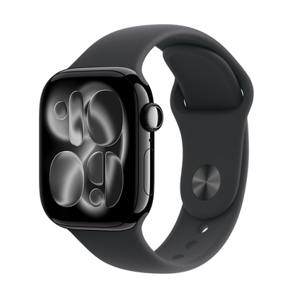 Apple Watch Series 11Â GPS + Cellular 42mmÂ Jet Black Aluminium Case with Black Sport Band - S/M