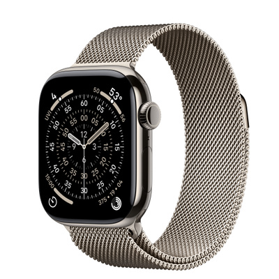 Apple Watch Series 11Â GPS + Cellular 42mmÂ Natural Titanium Case with Natural Milanese Loop