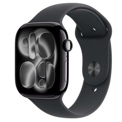 Apple Watch Series 11Â GPS + Cellular 46mmÂ Jet Black Aluminium Case with Black Sport Band - M/L