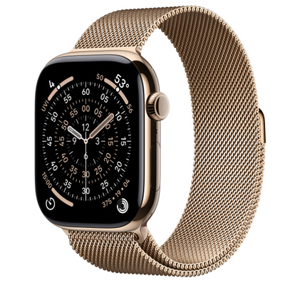 Apple Watch Series 11Â GPS + Cellular 46mmÂ Gold Titanium Case with Gold Milanese Loop - M/L