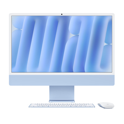 24-inch iMac with Retina 4.5K display: Apple M4 chip with 8-core CPU and 8-core GPU, 16GB, 256GB SSD - Blue