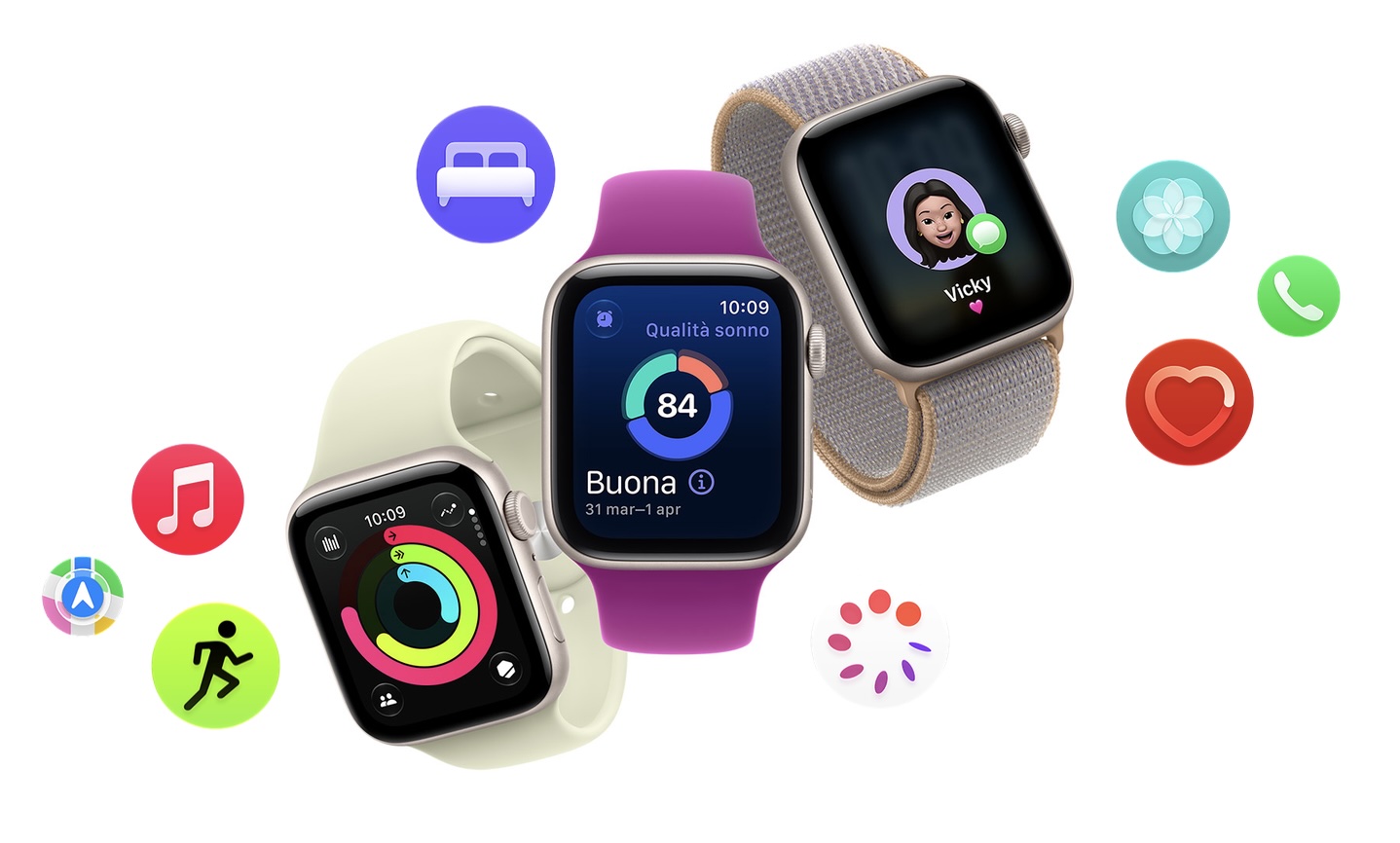 Apple Watch SE 3 GPS 40mm Starlight Aluminium Case with Sand Sport Band - M/L